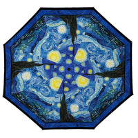 van Gogh Starry Night Reverse Inverted Umbrella – Hands-Free, Windproof Design