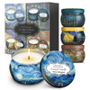 van Gogh Starry Night Scented Clean Soy Candles - Gift Boxed Set of 4 Scents