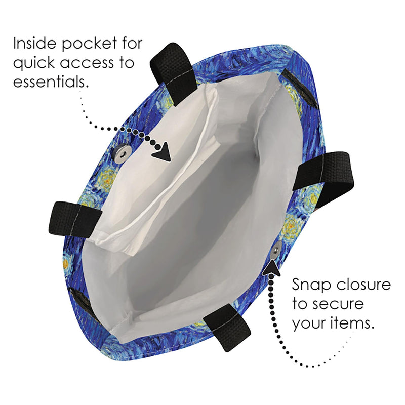 van Gogh Starry Night Canvas Magazine Tote – Slim Vertical Tote Bag