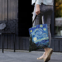 van Gogh Starry Night Canvas Magazine Tote – Slim Vertical Tote Bag