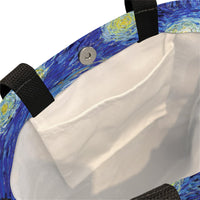 van Gogh Starry Night Canvas Magazine Tote – Slim Vertical Tote Bag