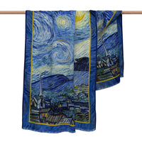 van Gogh Starry Night  Silk Blend Shawl – Lightweight & Elegant Evening Wrap