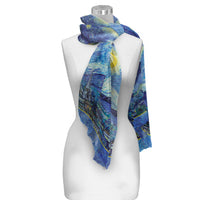 van Gogh Starry Night Long Sheer Scarf – Lightweight, Elegant, Silky-Soft