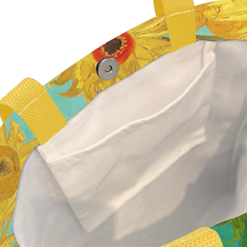 van Gogh Sunflowers Canvas Magazine Tote – Slim Vertical Tote Bag