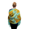 van Gogh Sunflowers Silk Blend Shawl – Lightweight Dressy Wrap for Women