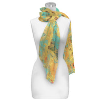 van Gogh Sunflowers Long Sheer Scarf – Lightweight, Elegant, Silky-Soft