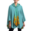 van Gogh Sunflowers Reversible Rain Cape – Lightweight Hooded Wrap for Women
