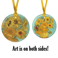 van Gogh Sunflowers Porcelain Keepsake Ornament – Flat Ceramic, Gift-Ready