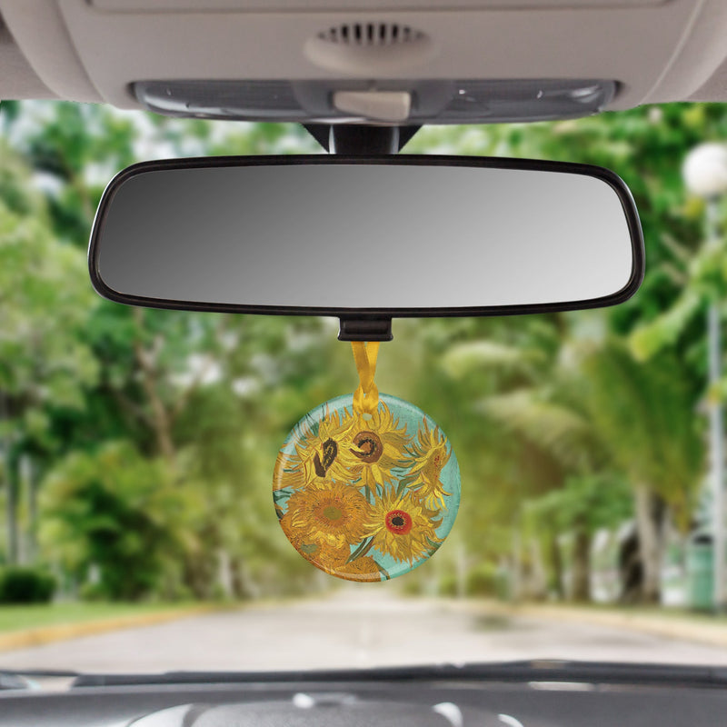 van Gogh Sunflowers Porcelain Keepsake Ornament – Flat Ceramic, Gift-Ready