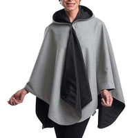 WarmCaper - Warm Pewter and Black Reversible Rain Cape