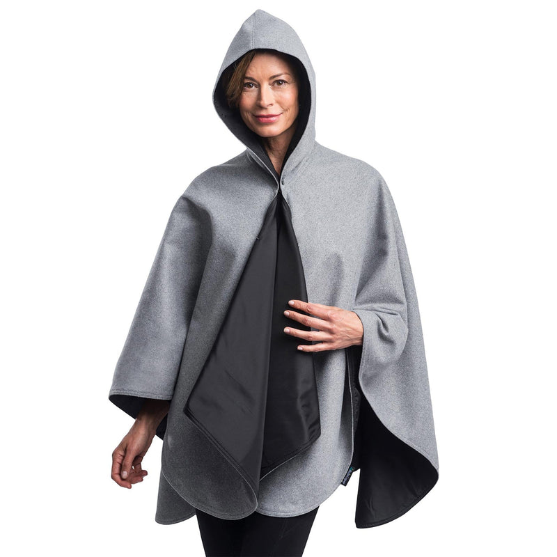 WarmCaper - Warm Pewter and Black Reversible Rain Cape