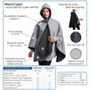 WarmCaper - Warm Pewter and Black Reversible Rain Cape