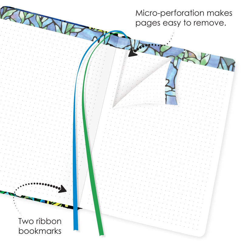 Tiffany Field of Lilies - Dot Grid Journal – Hardcover, Pockets, Ribbon Bookmarks