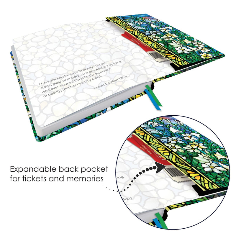 Tiffany Field of Lilies - Dot Grid Journal – Hardcover, Pockets, Ribbon Bookmarks