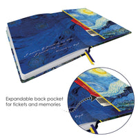 van Gogh Starry Night - Dot Grid Journal – Hardcover, Pockets, Ribbon Bookmarks