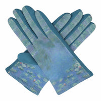 Fine Art Monet Water Lilies Womens Touch Screen Gloves - One Size Fits All