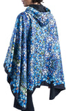 Tiffany "Clematis" Reversible Rain Cape – Lightweight Hooded Wrap for Women
