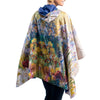 Tiffany Peonies & Iris Reversible Rain Cape – Lightweight Hooded Wrap for Women