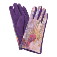 Fine Art Tiffany Peonies and Iris Womens Touch Screen Gloves - One Size Fits All