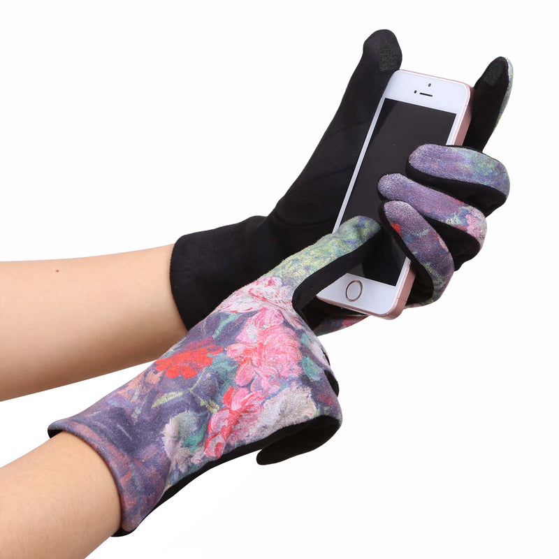 Fine Art van Gogh Carnations Womens Touch Screen Gloves - One Size Fits All