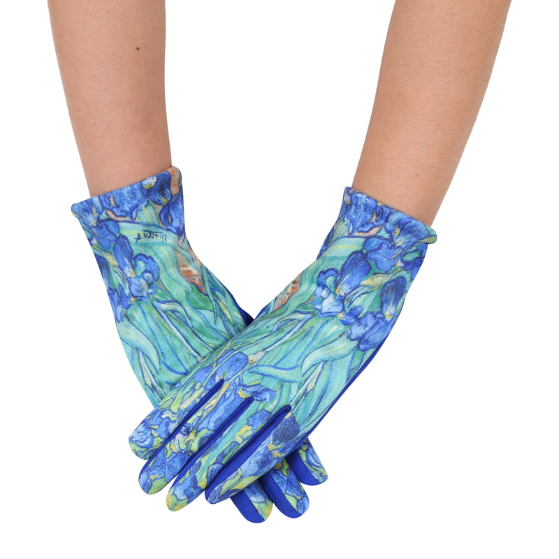 Fine Art van Gogh Irises Womens Touch Screen Gloves - One Size Fits All