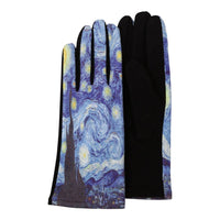 Fine Art van Gogh Starry Night Womens Touch Screen Gloves - One Size Fits All
