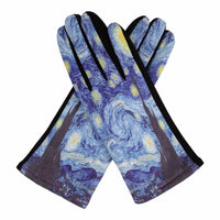 Fine Art van Gogh Starry Night Womens Touch Screen Gloves - One Size Fits All