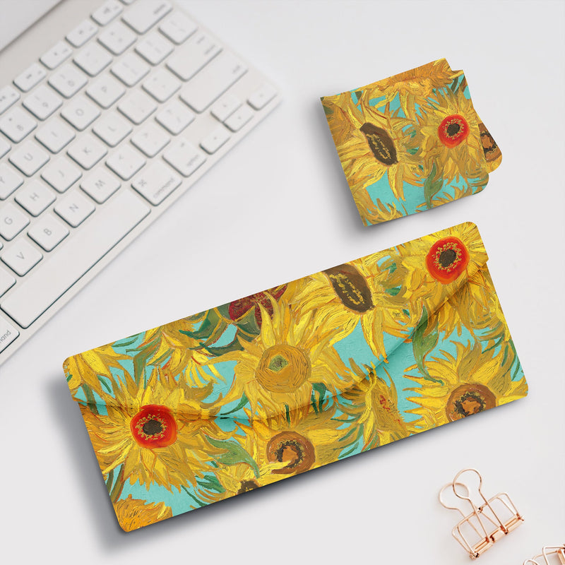 van Gogh Sunflowers Folding Glasses Case – Compact & Protective