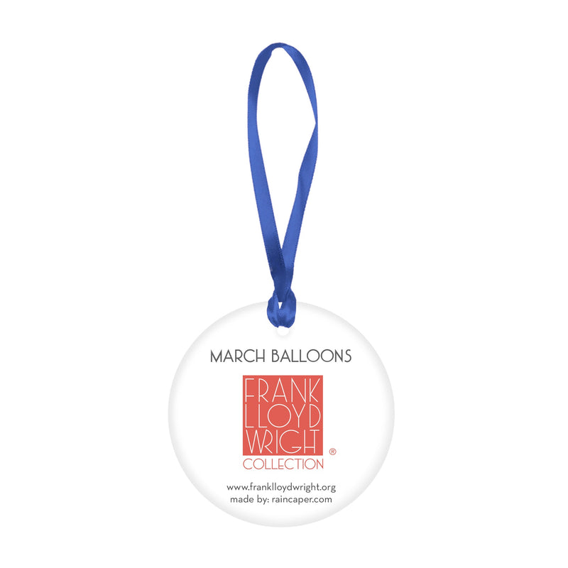 Frank Lloyd Wright March Balloons Porcelain Keepsake Ornament – Flat Ceramic, Gift-Ready