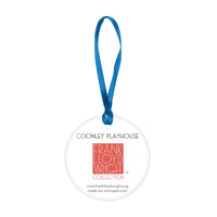 Frank Lloyd Wright Coonley Playhouse Porcelain Keepsake Ornament – Flat Ceramic, Gift-Ready