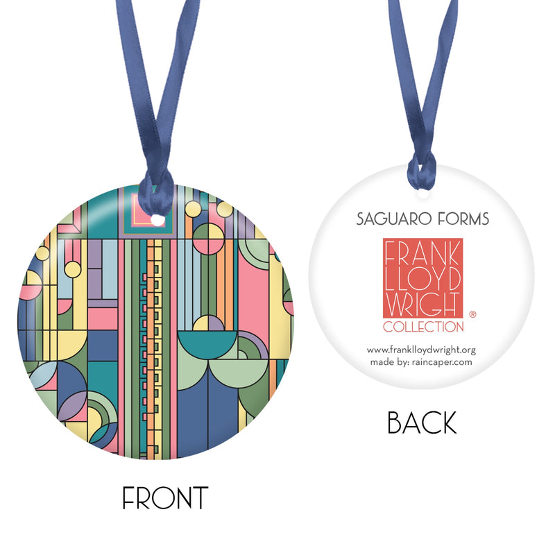 Frank Lloyd Wright Saguaro Forms Porcelain Keepsake Ornament – Flat Ceramic, Gift-Ready
