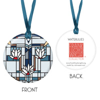 Frank Lloyd Wright Waterlilies Porcelain Keepsake Ornament – Flat Ceramic, Gift-Ready