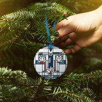 Frank Lloyd Wright Waterlilies Porcelain Keepsake Ornament – Flat Ceramic, Gift-Ready