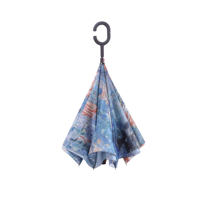 Hassam Avenue in the Rain Reverse Inverted Umbrella – Hands-Free, Windproof - Original Design