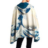 Hokusai The Great Wave Reversible Rain Cape Poncho – Lightweight Hooded Wrap
