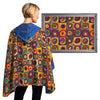 Kandinsky "Circles" Reversible Rain Cape Poncho – Lightweight Hooded Wrap for Women