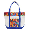 Kandinsky Circles Large Canvas Boat Tote – Zipper Top & Pockets