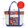 Kandinsky Circles Large Canvas Boat Tote – Zipper Top & Pockets