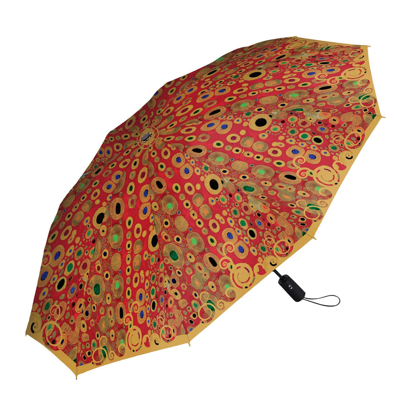 Klimt Hope II Red Travel Umbrella – Compact, One-Touch Open & Close