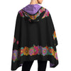 Laurel Burch Blooms Reversible Rain Cape Poncho – Lightweight Hooded Womens Wrap