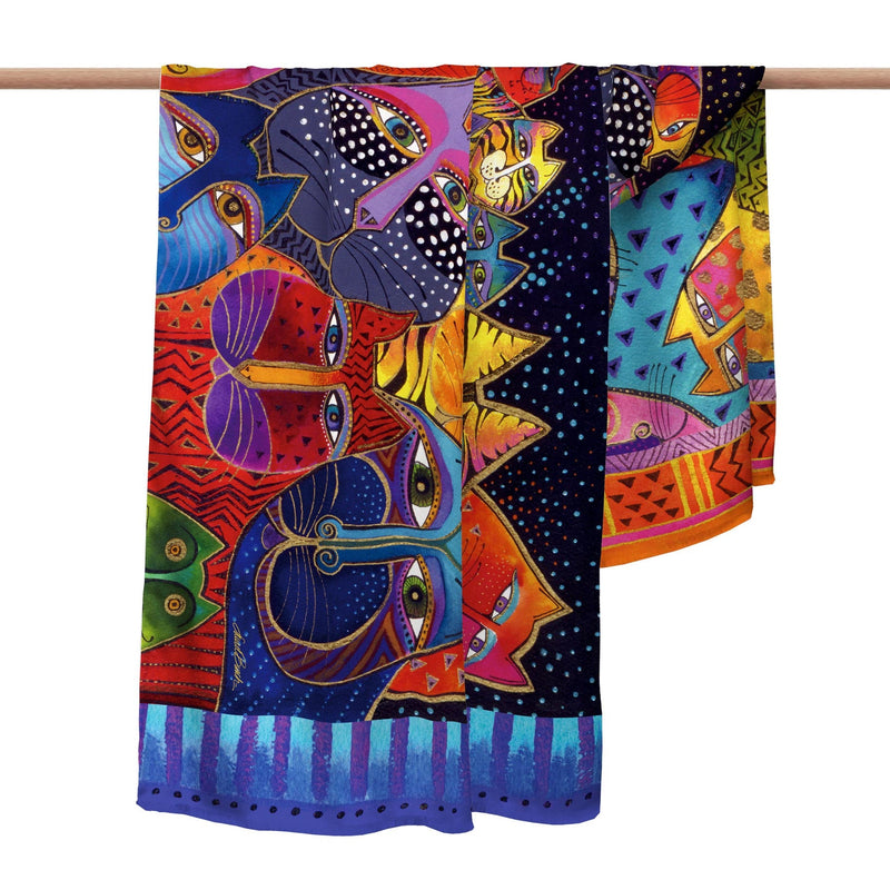 Laurel Burch Fantasticats  Silk Blend Shawl – Lightweight & Elegant Evening Wrap