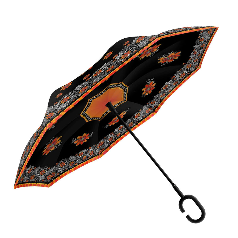 Laurel Burch Orange Blossoms Reverse Inverted Umbrella – Windproof - Earlier Design