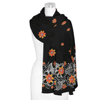 Laurel Burch Orange Blossoms Silk Blend Shawl – Lightweight Dressy Wrap for Women