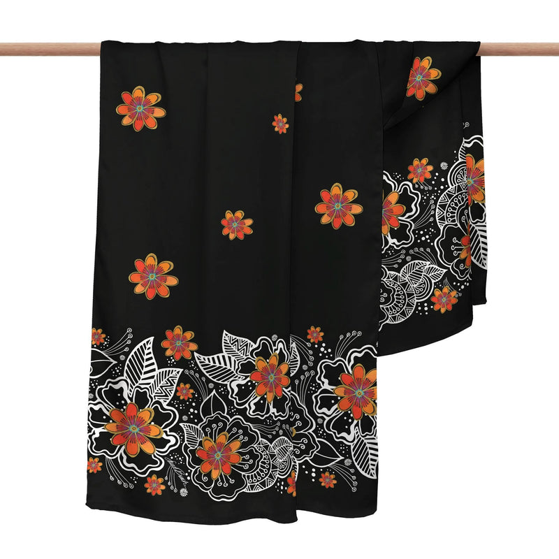 Laurel Burch Orange Blossoms Silk Blend Shawl – Lightweight Dressy Wrap for Women