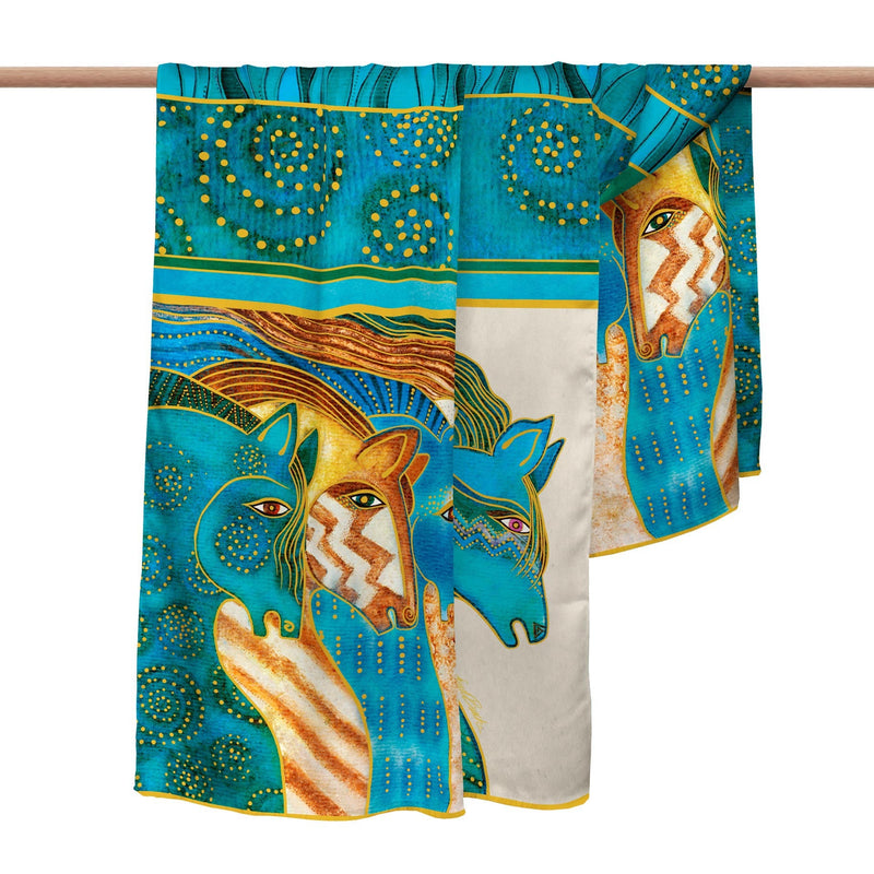 Laurel Burch Sky Mares  Silk Blend Shawl – Lightweight Dressy Wrap for Women