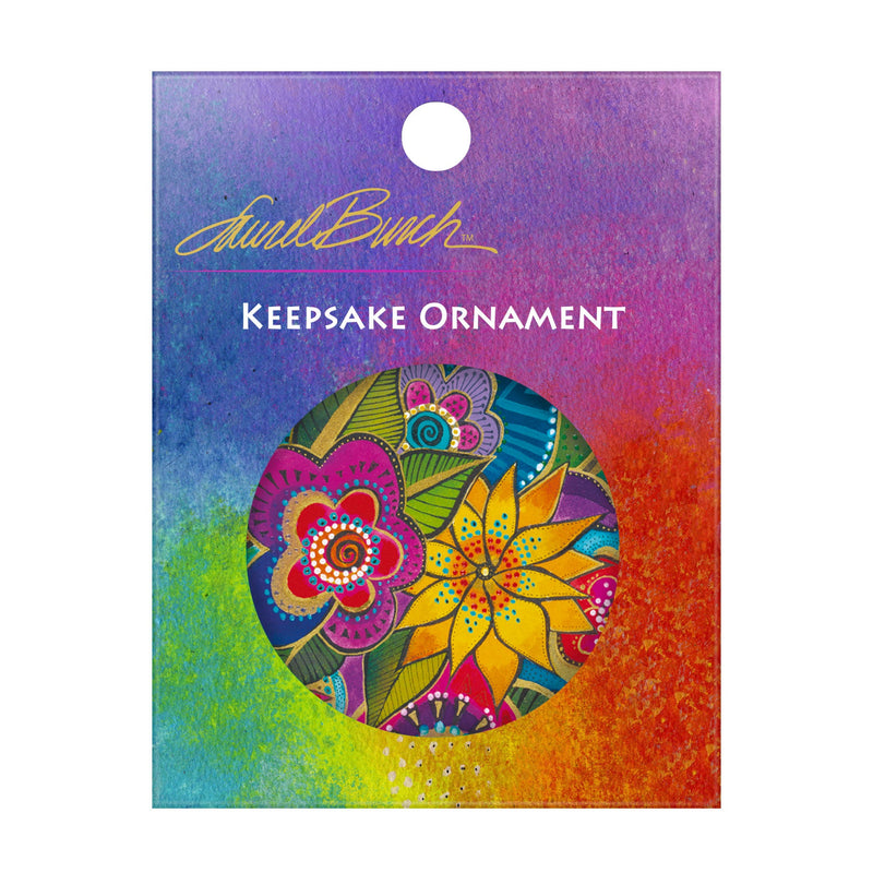 Laurel Burch Carlotta Garden Porcelain Keepsake Ornament – Flat Ceramic, Gift-Ready