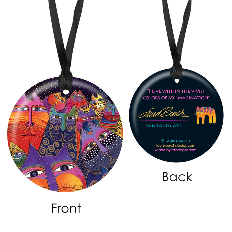 Laurel Burch Laurel Burch Fantasticats Porcelain Keepsake Ornament – Flat Ceramic, Gift-Ready