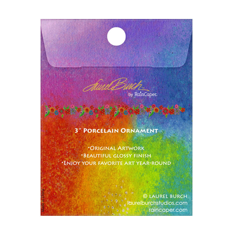 Laurel Burch Laurel Burch Fantasticats Porcelain Keepsake Ornament – Flat Ceramic, Gift-Ready