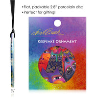 Laurel Burch Laurel Burch Fantasticats Porcelain Keepsake Ornament – Flat Ceramic, Gift-Ready