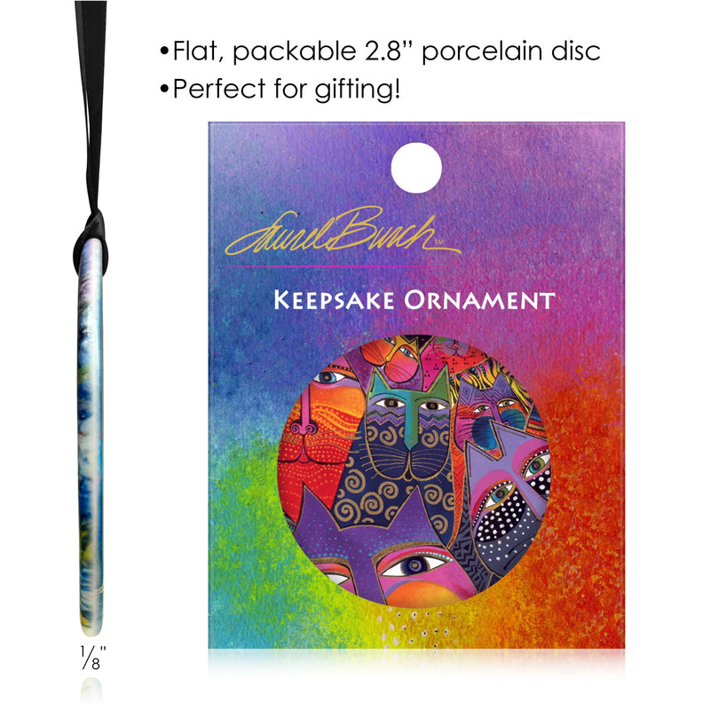 Laurel Burch Laurel Burch Fantasticats Porcelain Keepsake Ornament – Flat Ceramic, Gift-Ready